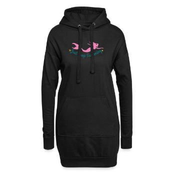Sirène sous-marine avec citation motivante - Sweat-shirt à capuche long Femme - noir - Devant