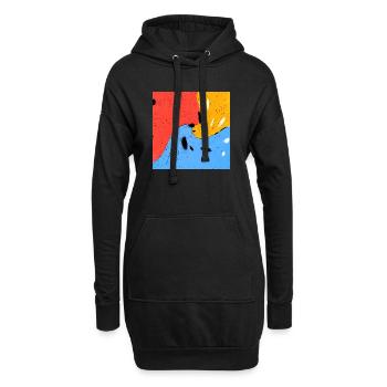 Verrückte Farben - Hoodie-Kleid - Schwarz - Vorne