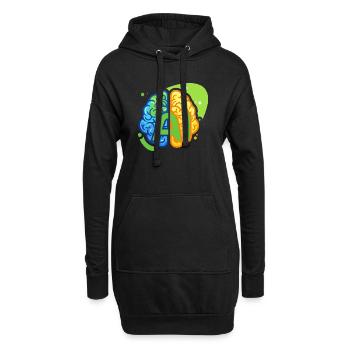 KI-Logo - Hoodie-Kleid - Schwarz - Vorne