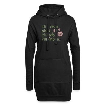 Ich trinke nicht, ich habe Parkinson. - Hoodie-Kleid - Schwarz - Vorne