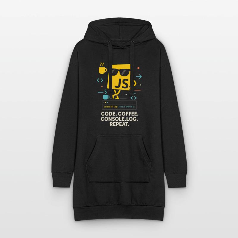 Code Coffee Console.log Repeat JavaScript Programm Hoodie-Kleid