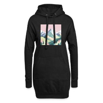 Paysage de montagne abstrait aux couleurs pastel - Sweat-shirt à capuche long Femme - noir - Devant