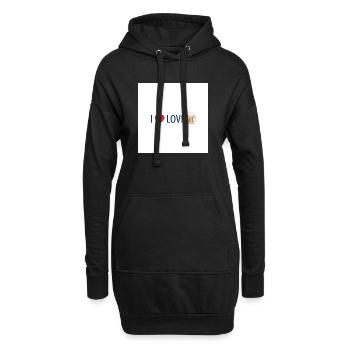 L’amour et la bière sur un t-shirt - Sweat-shirt à capuche long Femme - noir - Devant