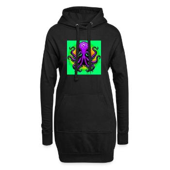 Pieuvre - Sweat-shirt à capuche long Femme - noir - Devant