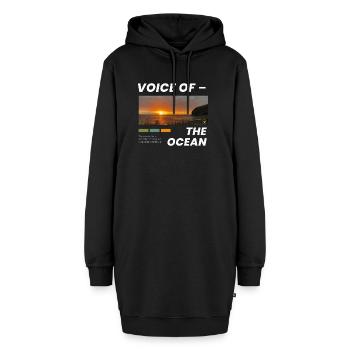 Coucher de soleil sur l’océan - Sweat-shirt à capuche long Femme - noir - Devant