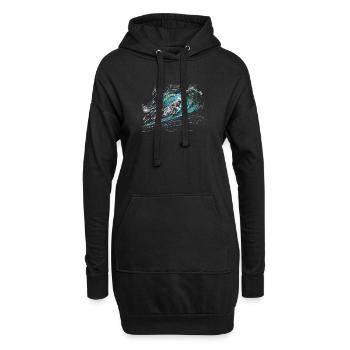 Surfeur - Sweat-shirt à capuche long Femme - noir - Devant