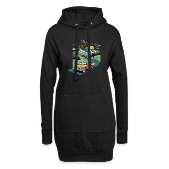 Vieille voiture de la vieille école - Sweat-shirt à capuche long Femme - noir - Devant