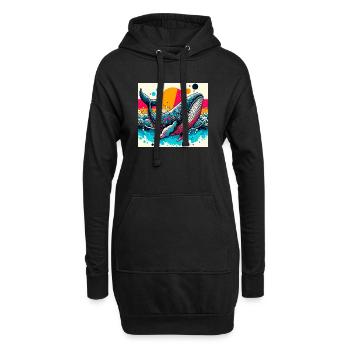baleine - Sweat-shirt à capuche long Femme - noir - Devant