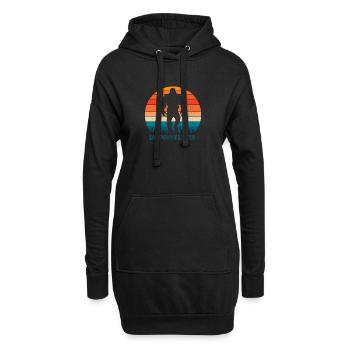 Bigfoot Live Vintage Sunset Design - Sweat-shirt à capuche long Femme - noir - Devant