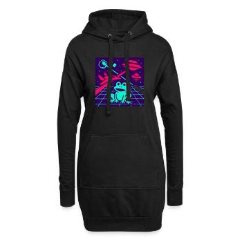 Grenouille de l’espace - Sweat-shirt à capuche long Femme - noir - Devant