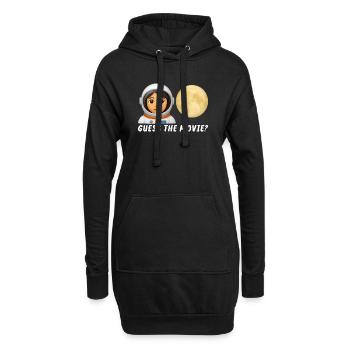 Astronaut and Full Moon Illustration - Hoodie Dress - black - Front