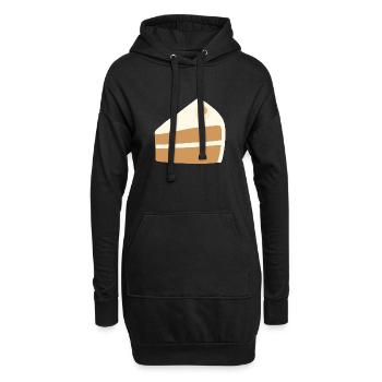 Nusskuchen-Scheiben-Design - Hoodie-Kleid - Schwarz - Vorne