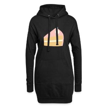 Illustration de gâteau d’anniversaire festif - Sweat-shirt à capuche long Femme - noir - Devant