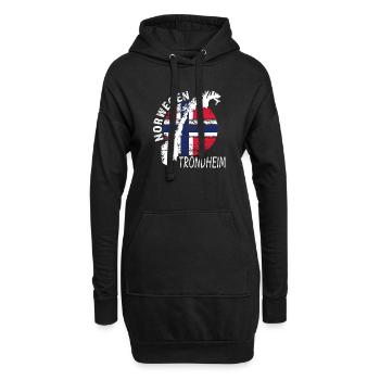 Trondheim - Hoodie-Kleid - Schwarz - Vorne
