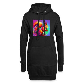 squirrel - Hoodie Dress - black - Front
