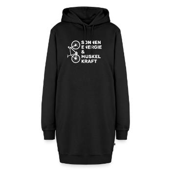 Ich fahre Fahrrad – Sonnenenergie und Muskelkraft - Hoodie-Kleid - Schwarz - Vorne