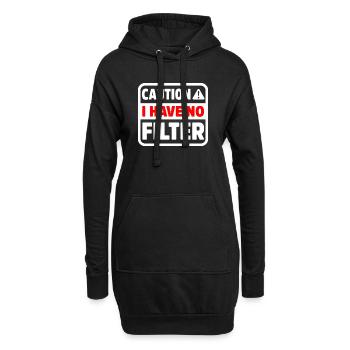 Drôle de prudence n’a pas de filtre Sarcastique Meme Pun - Sweat-shirt à capuche long Femme - noir - Devant