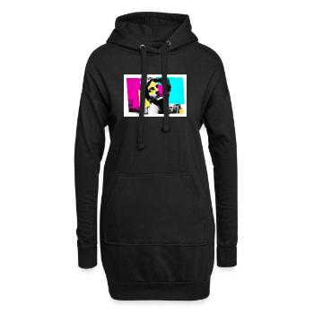 Klassische Skulptur im urbanen Pop-Art-Stil - Hoodie-Kleid - Schwarz - Vorne