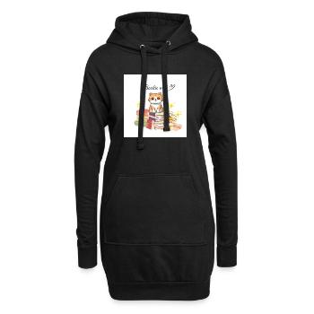 Bookie with heart - Hoodie-Kleid - Schwarz - Vorne