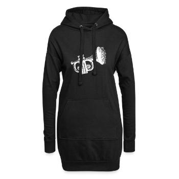 Trompette allumée, soucis de l’explosion de la note musique magie - Sweat-shirt à capuche long Femme - noir - Devant