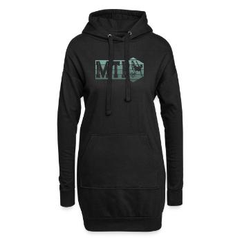 VTT Rétro Vintage VTT Vélo Vélo - Sweat-shirt à capuche long Femme - noir - Devant