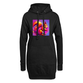 squirrel - Hoodie Dress - black - Front