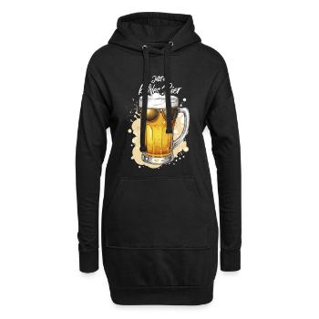 Bière avec lunettes de soleil, bière fraîche, fête de la bière - Sweat-shirt à capuche long Femme - noir - Devant