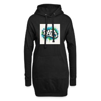 Graffiti Style Papa Illustration - Sweat-shirt à capuche long Femme - noir - Devant