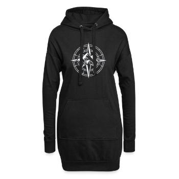 Conception de boussole d’aventure - Sweat-shirt à capuche long Femme - noir - Devant