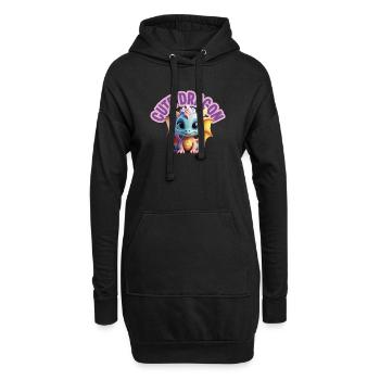 Dragon mignon - Sweat-shirt à capuche long Femme - noir - Devant