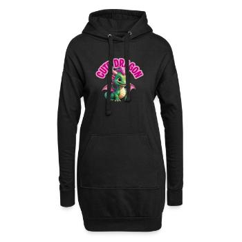Dragon mignon - Sweat-shirt à capuche long Femme - noir - Devant