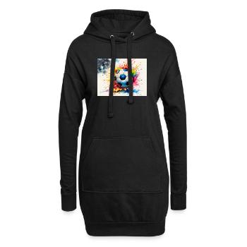 Explosiver Aquarell-Fußball - Hoodie-Kleid - Schwarz - Vorne