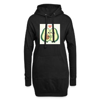 Kuschelige Avocado-Liebesgeschichte I Avocado Love - Hoodie-Kleid - Schwarz - Vorne