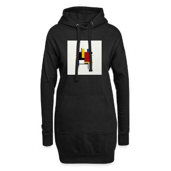 Composition abstraite géométrique colorée - Sweat-shirt à capuche long Femme - noir - Devant