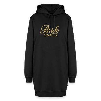 Elegantes goldenes Braut-Schriftzug - Hoodie-Kleid - Schwarz - Vorne