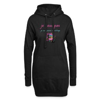 Old Style Retro Vintage Ghettoblaster - Hoodie-Kleid - Schwarz - Vorne
