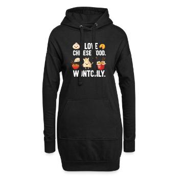 Skurriles chinesisches Essensliebesdesign - Hoodie-Kleid - Schwarz - Vorne