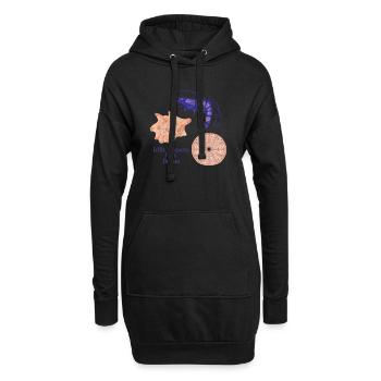 Meeresmuscheln und Garnele Design - Hoodie-Kleid - Schwarz - Vorne
