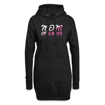 Mama von 2 Jungs mit Herz Motiv - Hoodie-Kleid - Schwarz - Vorne