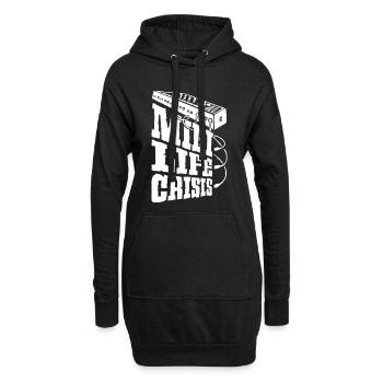 midi-life-crisis-w - Hoodie-Kleid - Schwarz - Vorne