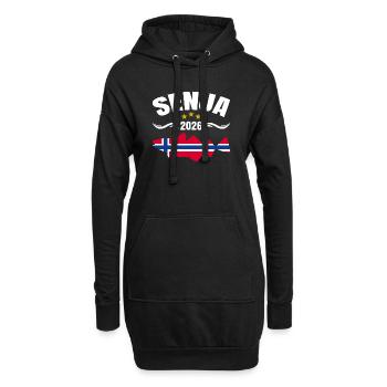 Senja Angeltour Norwegen 2026 - Hoodie-Kleid - Schwarz - Vorne