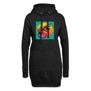 Gecko - Hoodie-Kleid - Schwarz - Vorne