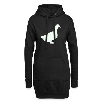 Elegante Gans Silhouette auf Vintage Hintergrund - Hoodie-Kleid - Schwarz - Vorne