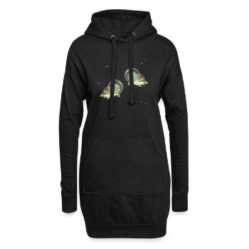 Niedliche Weltraum-Turtles - Hoodie-Kleid - Schwarz - Vorne