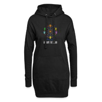 Pop Art Riesenrad Wurstmarkt Bad Dürkheim – Pfalz - Hoodie-Kleid - Schwarz - Vorne