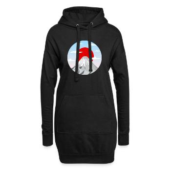 Berg Fuji Kunstgrafik - Hoodie-Kleid - Schwarz - Vorne
