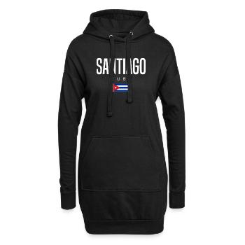 Santiago Cuba Cubains - Sweat-shirt à capuche long Femme - noir - Devant
