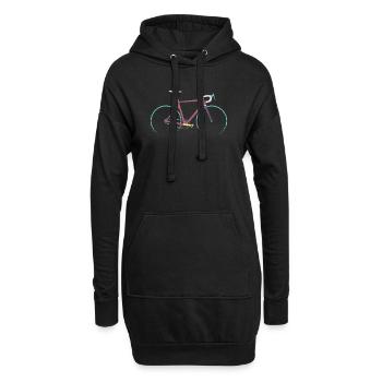 Vintage Rennrad Shirt – Retro Fahrrad Motiv - Hoodie-Kleid - Schwarz - Vorne
