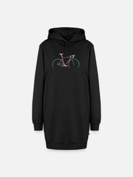 Vintage Rennrad Shirt – Retro Fahrrad Motiv - Hoodie-Kleid - Schwarz