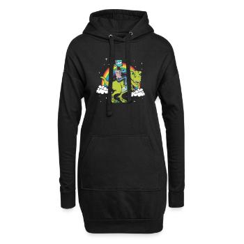 Zombie Halloween Dinosaure Tyrannosaurus T-Rex - Sweat-shirt à capuche long Femme - noir - Devant